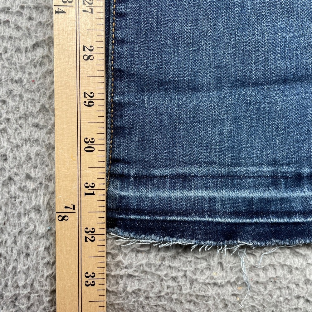 Levi's 726 Jeans Womens 29 Blue Flare High Rise Stellar Stretch Raw Hem Denim - Picture 7 of 12